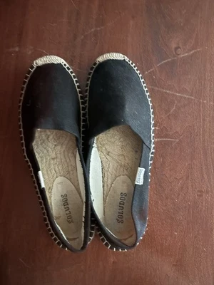 Alpargata Soludos Original Negra Mujer Plataforma Plana Talla 7 Sin Cordones Comodidad  Foto 1 de 4