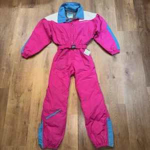Vintage Skianzug Damen Einteiler Schneeanzug Schneelatz Powderline Retro 90er Large - Bild 1 von 19