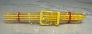 VTG 80s Plastic Yellow Kids Belt for Clip On Charm w/ Bells 1980's NEW OLD STOCK - Picture 1 of 4