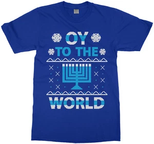 Oy To The World Hanukkah Youth T-Shirt Jewish Holiday Gift - Picture 1 of 7