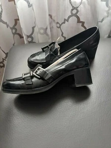 GEOX by Patrick Cox women shoes black flats heel 2" size 9 - Picture 1 of 4