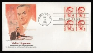 #1849 6c Walter Lippmann, Fleetwood H/C FDC **ANY 5=FREE SHIPPING** - Picture 1 of 1
