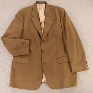 Brandini Jacket L Brown Suede Polyester Soft Blazer Sport Coat 44L - Picture 1 of 17