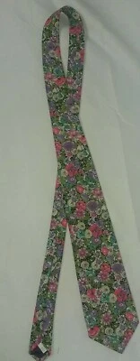 Surrey Floral 100% Cotton Men's Necktie 58" x 3 3/4" Made in USA - Image 1 of 3
