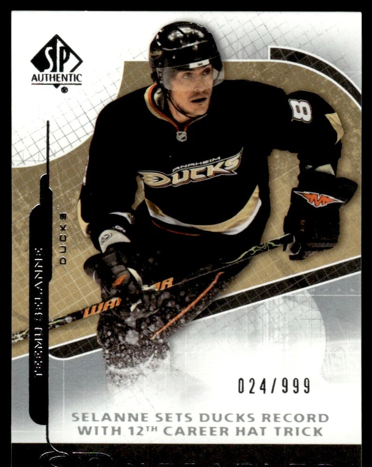 2008-09 SP AUTHENTIC NOTABLES Teemu Selanne 024/999 #153 - Image 1 of 2