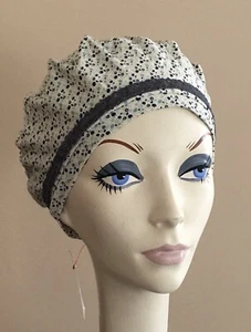 NWT IMAGA Designer BERET Sleep Cap • Lightweight Cotton Blend Knit •  Lace Trim - Picture 1 of 5