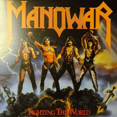 MANOWAR "Fighting The World" LP (Flaming Yellow Vinyl) - Image 1 of 2