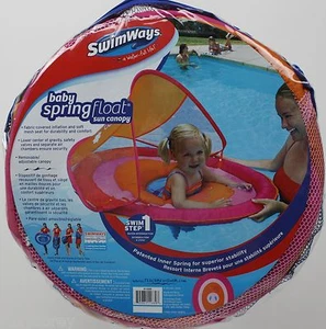 Dosel solar flotante de resorte rosa y naranja SwimWays paso 1 bebé 9-24 meses nuevo en paquete - Imagen 1 de 1