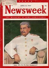 1947 Newsweek 21 avril - Arrivée de Jackie Robinson ; Gandhi ; Higgins TX ; Henry Ford