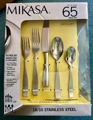 Mikasa 65 Piezas (Ajuste de 12-Cinco Piezas + 5 Porciones) 'Satin Soft' - NUEVO Foto 1 de 3