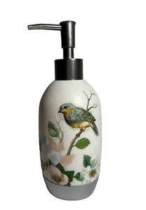 Avanti Linens Love Nest Soap or Lotion Pump Dispenser, 8 inch tall, cottagecore - Picture 1 of 9