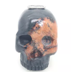 hand carved red green clouds black jade skull tobacco pipes bowl filter H879 - Bild 1 von 7