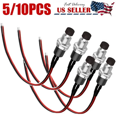 12V SPST Mini Push Button Pre-Wired Momentary N/O OFF-ON Switch Plug US - Image 1 of 4