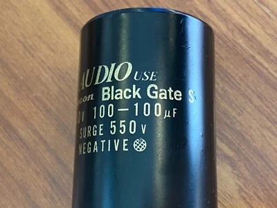 Condensador de puerta negro 100uf+100uf - 500v para amplificador de potencia de vacío de tubo 2a3/300b Foto 1 de 4
