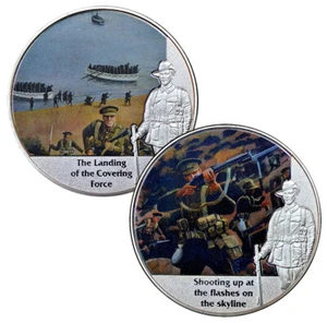 AUSTRALIA 2012 'Sands of Gallipoli' Silver Plated Colored Medal Set + Miniature - Picture 1 of 7