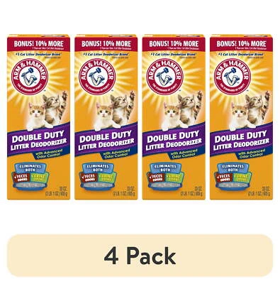 (4 pack) ARM & HAMMER Double Duty Cat Litter Deodorizer and Pet Odor Eliminator