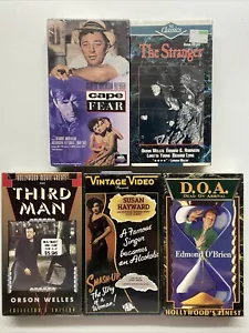5 Sealed Vhs Lot Cult Classic Movies Orson Welles The Stranger Cape Fear D.O.A. - Picture 1 of 5