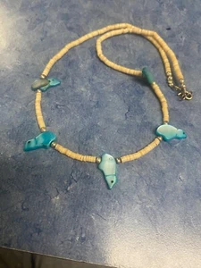 "COLLAR TALLADO ZUNI HEISHI APROXIMADAMENTE 16""" - Imagen 1 de 7