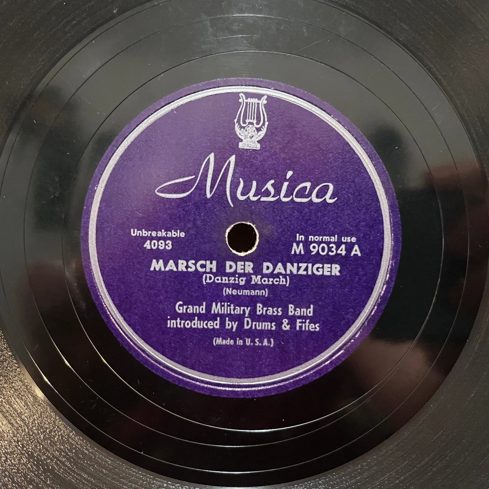 Danzig March / Sedan Marsch (Musica - Pre WWII) - 10" Shellac 78RPM Record - V - Image 1 of 4