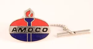 AMOCO Gas Company Silver Hat Pin Tack Tie Lapel Pin Multi-Colored Enamel - Picture 1 of 3