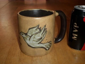 [HANDMADE by: MARA] DOVE BIRDS, (3-D) IMAGES, JUMBO, Ceramic Coffee Mug, MEXICO - Picture 1 of 12