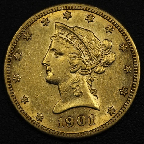 1901 S $10 Ten Dollar Liberty Head Gold Eagle - Cleaned Cover