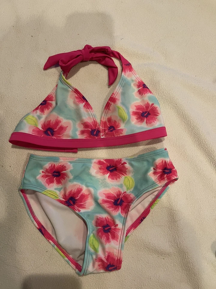 Xhilaration Traje de Baño 3 Piezas Bikini Agua Rosa Talla Mediana 7/8 Usado en Excelente Condición Foto 1 de 4