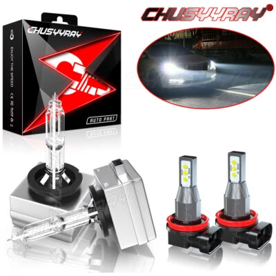 For Chrysler 300 2011-2014 -4x D3S Xenon HID Headlight H11 LED Fog Light Bulbs - Image 1 of 4
