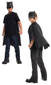 Batman Cape & Mask Set Superhero Book Day Kids Fancy Dress Accessory Kit - Picture 1 of 2