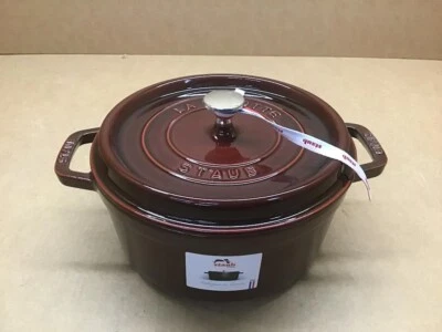 Staub Cast Iron 4-qt Round Cocotte - Grenadine, Made in France - Image 1 of 4