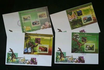 [SJ] Guinea Dinosaurs And Minerals 2007 Gemstone Prehistoric Stone (FDC set) - Image 1 of 4