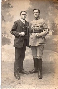 BL528 Carte Photo vintage card RPPC Homme militaire mode fashion cigarette - Picture 1 of 1