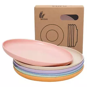 6 PACK 6 Inches Lightweight Mini Wheat Straw Plates Reusable Plate Set - Picture 1 of 6