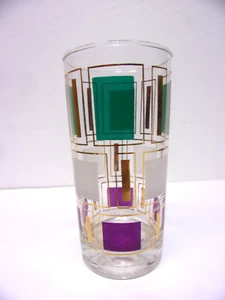 50er Jahre Bundesglas geometrisches Design 5 1/2" Stabglas - Bild 1 von 1
