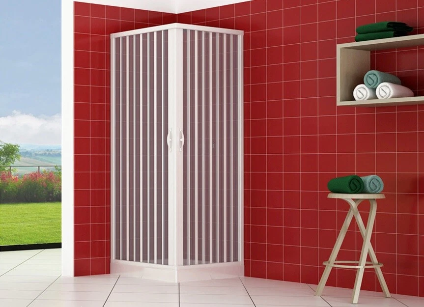 BOX DOCCIA PVC 2 LATI APERTURA ANGOLARE 2 ANTE BIANCO ALTEZZA 170 / 175 / 195 CM - Immagine 1 di 1