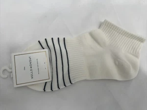 Calcetines Hello Monday Mujer Mezcla Algodón Delgados Negros Rayas Blancos No Show Talla Única - Imagen 1 de 9