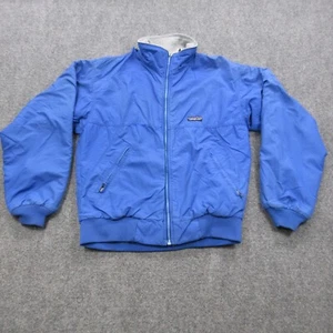 Vtg Patagonia Jacket Men Small Blue Nylon Fleece Full Zip Synchilla Coat 80s USA - Picture 1 of 24