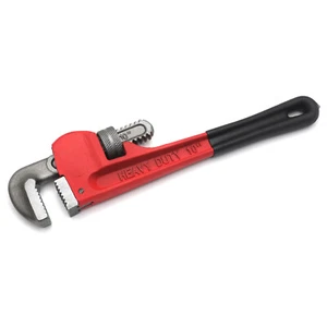10in Cast Iron Straight Pipe Wrench Heavy Duty Adjustable Spanner Dipped Handle - Bild 1 von 4