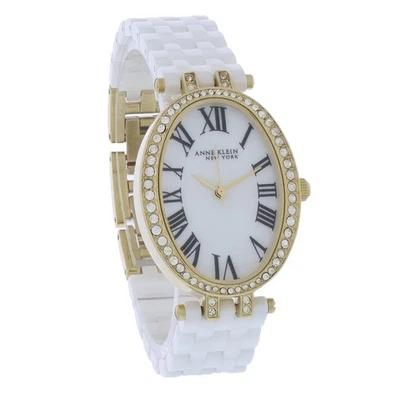 Anne Klein Women's Gold Tone PVD & Ceramic Quartz Watch 12-2350GPWT - image 1 of 2