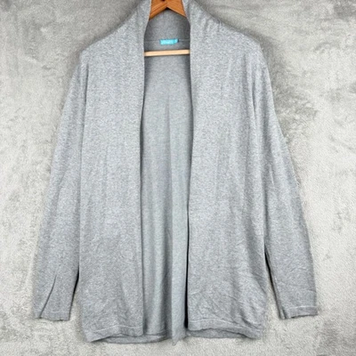 J.McLaughlin Shawl Collar Cardigan Sweater Womens M Gray Duster Minimalist - Image 1 of 4