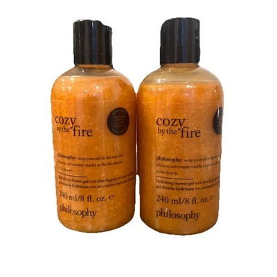 Champú ducha Philosophy Cozy By The Fire, baño de burbujas de gel 8 oz sellado (paquete de 2) Foto 1 de 3