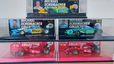 Michael Schumacher Collection 1:64 #1, 13, 15, 17 + 18 Benetton und Ferrari OVP - Bild 1 von 4