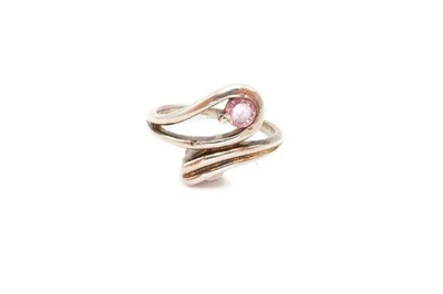 Anillo de plata de ley 925 rosa circonita cúbica talla 6,75 Foto 1 de 4