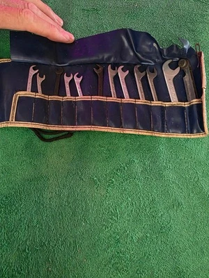 New Britain E-10 Ignition 13 pc. kit hand wrenches, feeler gage, file & case USA - Image 1 of 4