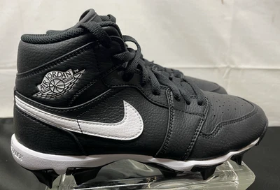 Botines de béisbol de fútbol americano talla 5,5Y Air Jordan 1 negros para niños HF6883-001 Foto 1 de 4