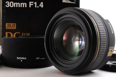 SIGMA 30mm F1.4 EX DC HSM Lens For Nikon F Mount w/Box Hood TOP MINT From Japan - Image 1 of 4