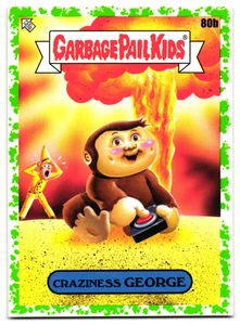 Tarjeta de parodia verde Craziness George GPK 2022 Garbage Pail Kids Curious George - Imagen 1 de 2