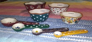 The Pioneer Woman Timeless Floral Ceramic Measuring Bowls & Spoons 8 Piece Set - Picture 1 of 6