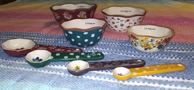 The Pioneer Woman Timeless Floral Ceramic Measuring Bowls & Spoons 8 Piece Set - Image 1 of 4