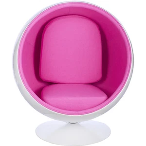 Retro Ball Chair with Cashmere Wool Upholstery (Pink) - Picture 1 of 13